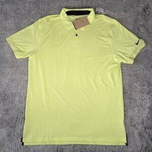 Nike Dri-Fit Tour Golf Heather Polo Size Large Men Lemon Twist FJ1643-736